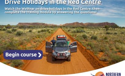 4WD parked on a red dirt in the Australian Desert